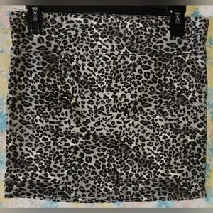 "FEATHERS" Vintage Super Mini Leopard Print Skirt
